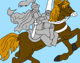 Desenho Cavaleiro a cavalo pintado por simão