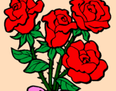 Desenho Ramo de rosas pintado por lenita