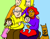 Desenho Família pintado por linda familia