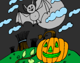 Desenho Paisagem Halloween pintado por luccas