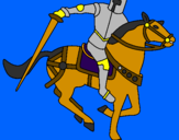 Desenho Cavaleiro a cavalo IV pintado por Iago