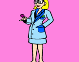Desenho Doutora com óculos pintado por aline