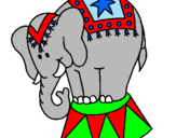 Desenho Elefante a actuar pintado por Mariana