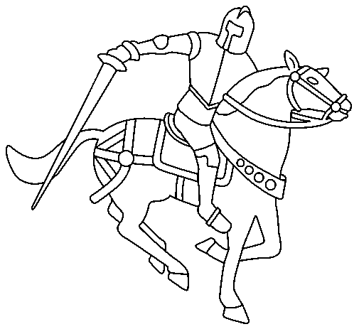 Desenho Cavaleiro a cavalo IV pintado por cavaleiro