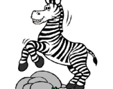 Desenho Zebra a saltar pedras pintado por Zebra Fe