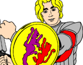 Desenho Cavaleiro com escudo de leão pintado por Iago