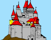 Desenho Castelo medieval pintado por carlos v.