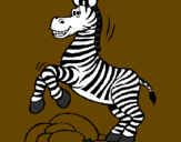 Desenho Zebra a saltar pedras pintado por ikaro  caiu