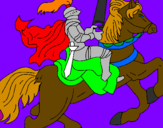 Desenho Cavaleiro a cavalo pintado por aloisio