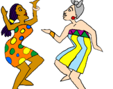 Desenho Mulheres a dançar pintado por mulher dançando 