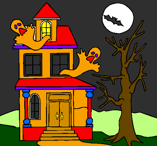 Desenho Casa do terror pintado por TIGOR