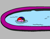 Desenho Bola na piscina pintado por tifane