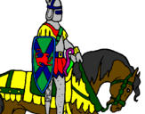 Desenho Cavaleiro a cavalo pintado por angelo