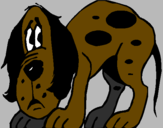 Desenho Cão assustado pintado por pretinho