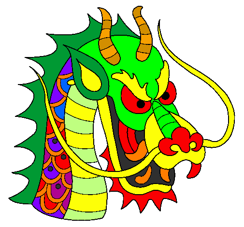 Desenho Cabeça de dragão pintado por adriel zica