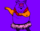 Desenho Porco havaiano pintado por gabriel