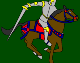 Desenho Cavaleiro a cavalo IV pintado por angelo