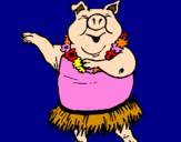 Desenho Porco havaiano pintado por mateus