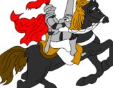 Desenho Cavaleiro a cavalo pintado por well