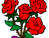 Desenho Ramo de rosas pintado por thathal