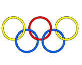 Desenho Argolas dos jogos olimpícos pintado por davi