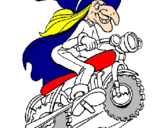 Desenho Bruxa numa moto pintado por wellisson