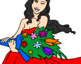 Desenho Ramo de flores pintado por Larissa