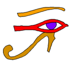 Desenho Olho de hórus pintado por giovana