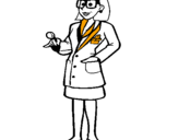 Desenho Doutora com óculos pintado por maria