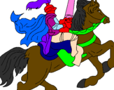 Desenho Cavaleiro a cavalo pintado por matheus
