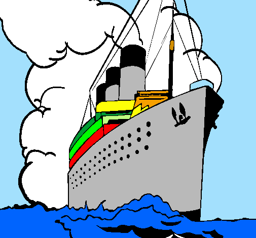 Desenho Barco a vapor pintado por NARVIO CARGUEIRO