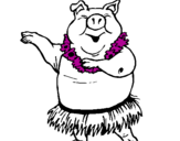Desenho Porco havaiano pintado por naelly