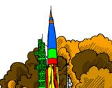 Desenho Lançamento foguete pintado por walter