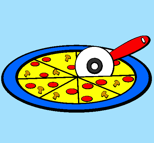 Desenho Pizza pintado por leandra cruz cocito