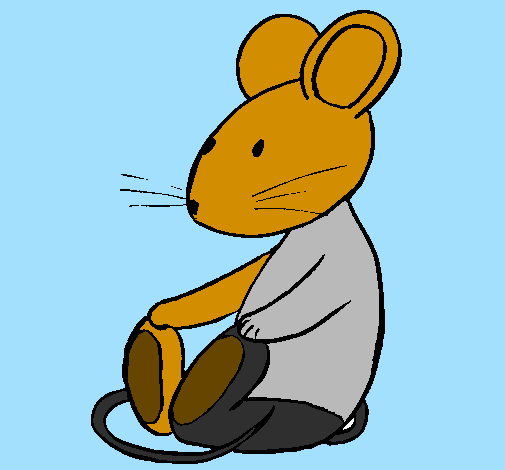 Desenho Rata sentada pintado por rato