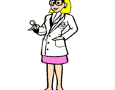 Desenho Doutora com óculos pintado por   hugo