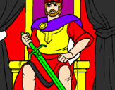 Desenho Cavaleiro rei pintado por victor h