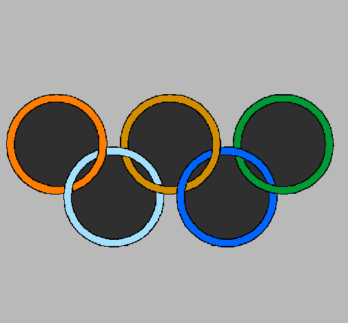 Desenho Argolas dos jogos olimpícos pintado por olimpiadas