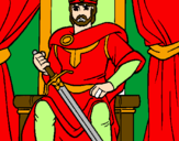 Desenho Cavaleiro rei pintado por rei