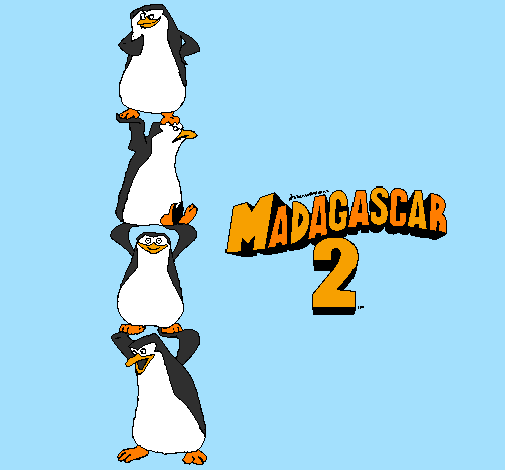 Desenho Madagascar 2 Pingüinos pintado por eva mariana
