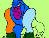 Desenho Gorila pintado por EVA