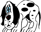 Desenho Cão assustado pintado por Lara