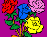 Desenho Ramo de rosas pintado por anónimo