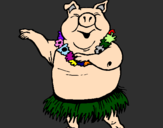 Desenho Porco havaiano pintado por Pequena-Florzinha
