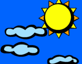Desenho Sol e nuvens 2 pintado por clevis