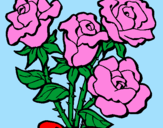 Desenho Ramo de rosas pintado por samuca