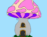 Desenho Casa cogumelo pintado por TANIA
