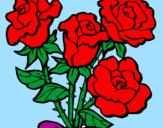 Desenho Ramo de rosas pintado por licia