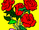 Desenho Ramo de rosas pintado por yasmin amo minha familia
