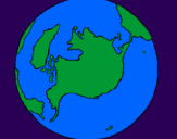 Desenho Planeta terra pintado por eduardo